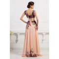 Grace Karin Deep V-cuello de flores de gasa de gasa largo vestido de dama de honor vestidos de impresión CL7502